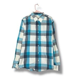 American Eagle Outfitters Shirt Mens XL X Large Button Up Long Sleeve Plaid Blue